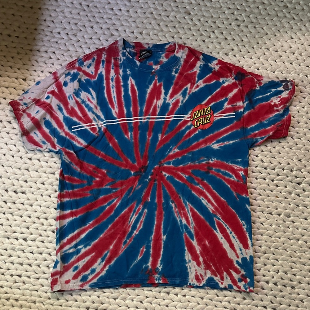 Santa Cruz Red and Blue Tie-Dye Shirt